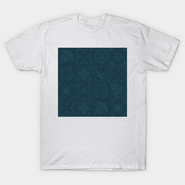 Elegant Blue Talavera Tile Pattern by Akbaly T-Shirt by Akbaly